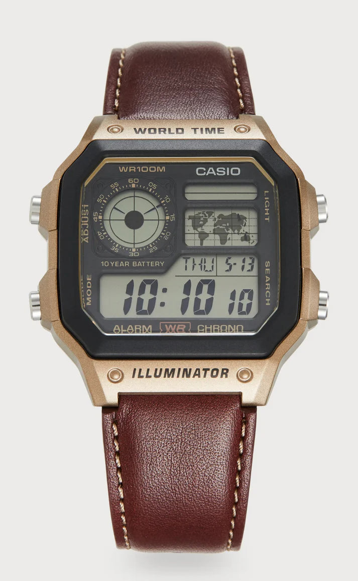 CASIO AE 1200 LEATHER – KD Watchcollection